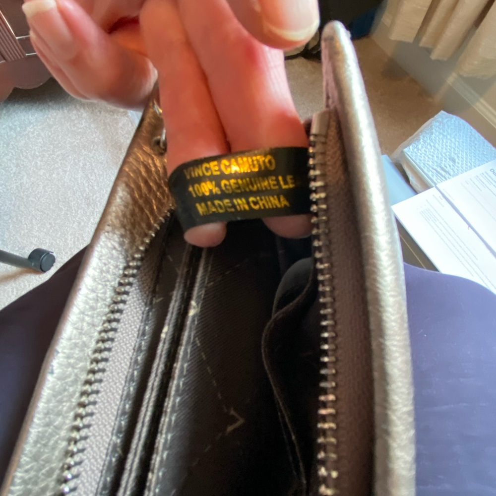 Vince Camuto gold (bronze) leather cross body bag - Picture 10 of 14